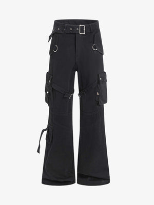 Multi-Pocket Cargo Flared Pants - thumbnail 2