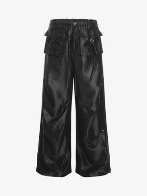 High Street Rivet Pleated Workwear Multi-Pocket Casual Pants - thumbnail 1