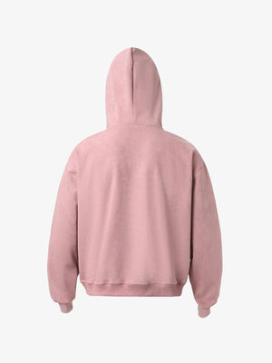 Suede Double-Ended Zippered Cropped Hooded Jacket - thumbnail 10