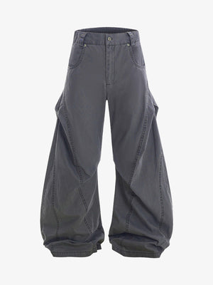 Vintage Distressed Pleated Barrel Pants - thumbnail 2