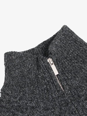 Turtleneck Cardigan Zip-Up Cable Sweater - thumbnail 3