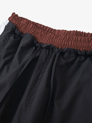 Retro Patchwork Faux Two-Piece Double Waist Casual Pants - thumbnail 5