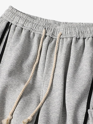 Cotton Web Stitching Letter Print Drawstring Barrel Pants - thumbnail 5