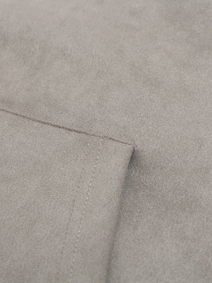 Suede Double-Ended Zippered Cropped Hooded Jacket - thumbnail 7