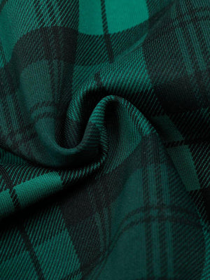 Retro Plaid Patch Embroidered Cardigan Hooded Sweatshirt - thumbnail 7