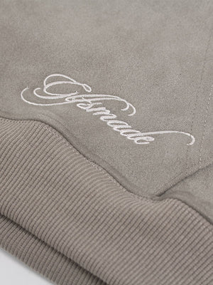 Suede Double-Ended Zippered Cropped Hooded Jacket - thumbnail 9