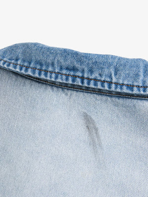 Denim Gradient-Dyed Floral Embroidered Jacket - thumbnail 4