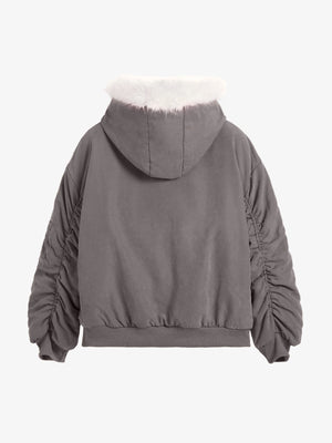 Oversized Reversible Fur Hooded Jacket - thumbnail 7