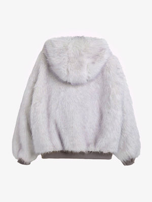 Oversized Reversible Fur Hooded Jacket - thumbnail 9