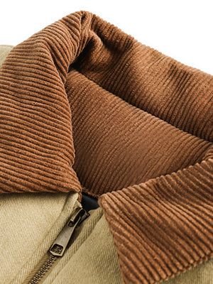 Patch Work Jacket – Corduroy collar close-up | XoKool