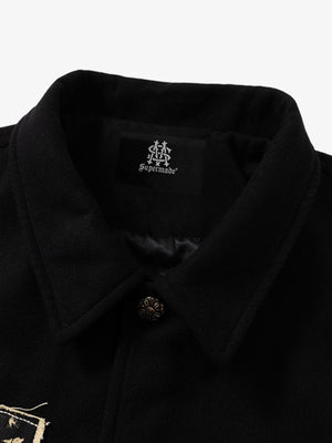 Retro Heavy Design Flight Baseball Jacket - thumbnail 9