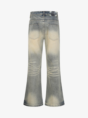 Vintage Wash Flare Jeans for Men – back flat | XoKool