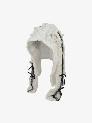 Punk Gothic Lace-Up Bow Earflap Trapper Hat - thumbnail 7