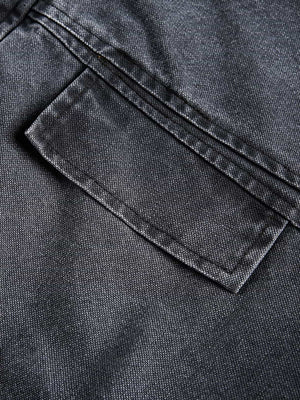 Vintage Washed Distressed Deconstructed High Collar Jacket - thumbnail 5