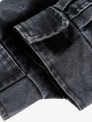 Vintage Washed Distressed Deconstructed High Collar Jacket - thumbnail 3