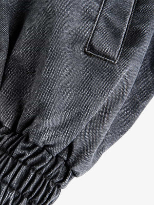 Vintage Washed Distressed Deconstructed High Collar Jacket - thumbnail 4