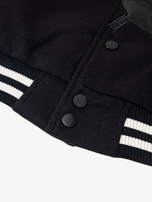 Vintage Patchwork Leather Baseball Jacket - thumbnail 6