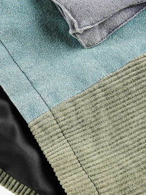 High Street Multi-Pocket Color-Block Patchwork Work Jacket - thumbnail 6