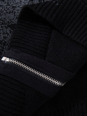 Street Dark Phantom Butterfly Stand-Collar Knit Cardigan Sweater - thumbnail 7