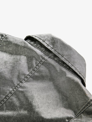 Retro Utility Nylon Patchwork Bomber Jacket - thumbnail 4