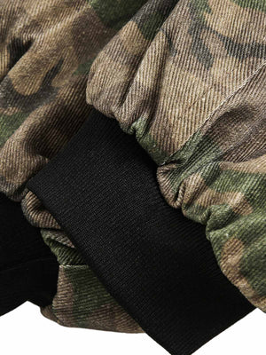 Camouflage Faux Two-Piece Hooded Jacket - thumbnail 8