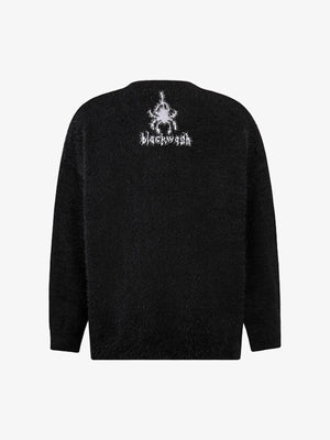 Retro Letter Jacquard Mink Sweater - thumbnail 5