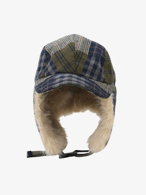 Vintage Plaid Patchwork Fleece Lined Trapper Hat - thumbnail 4