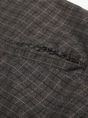 Retro Plaid Fur Collar Warm Padded Jacket - thumbnail 12