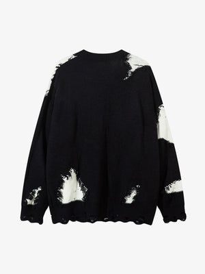 Niche Raw Edge Fringed Knit Sweater - thumbnail 2