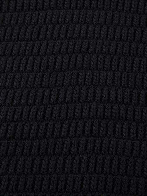 Retro Knitted Lapel V-Neck Contrast Striped Sweater - thumbnail 6