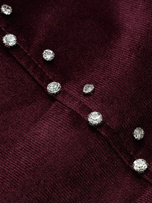 Vintage Velvet Pearl Embellished Bomber Jacket - thumbnail 7