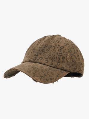 Vintage Leopard Print Distressed Baseball Cap - thumbnail 1