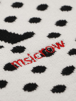Retro Polka Dot Letter Jacquard Loose Knit Sweater - thumbnail 5