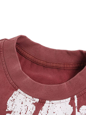 Rock Style Retro Letter Print T-shirt - thumbnail 6