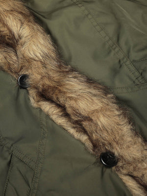 Retro Pleated Fur Hooded Padded Jacket - thumbnail 23