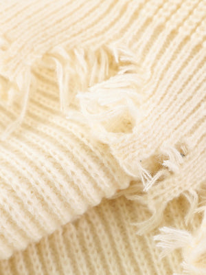 Cable Knit Crochet Hole Sweater - thumbnail 6