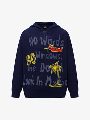 Vintage Patch Embroidered Hooded Sweater - thumbnail 8