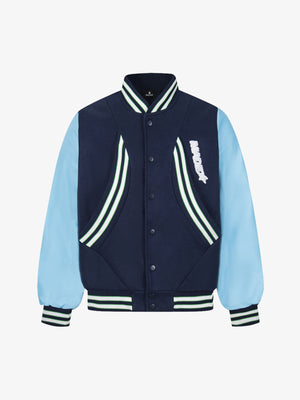 Retro Stripe With Contrast Stitching Baseball Jacket - thumbnail 8