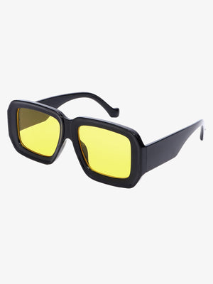 Retro Square Frame Wide Temple Sunglasses - thumbnail 5