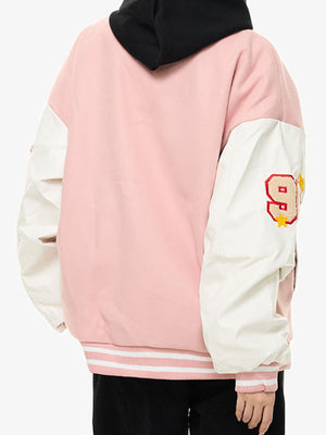 Apple Flocking Embroidered Baseball Jacket - thumbnail 3