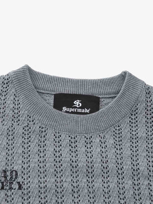 Streetwear Retro Hollow-Out Knit Sweater - thumbnail 5