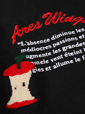 Apple Flocking Embroidered Baseball Jacket - thumbnail 9