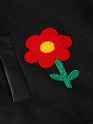 Apple Flocking Embroidered Baseball Jacket - thumbnail 6