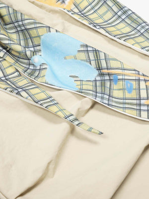Contrast Graffiti Plaid Decorative Patchwork Loose Casual Pant - thumbnail 7