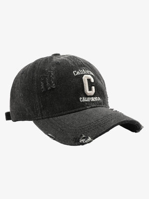 Retro Washed C Distressed Denim Baseball Cap - thumbnail 2