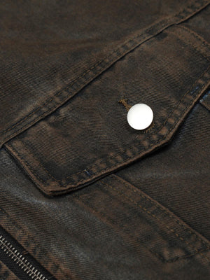 Retro Wasteland Dirty Dyed Denim Jacket - thumbnail 10