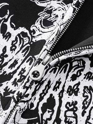 Street Wasteland Washed Cross Print Hooded Sweatshirt - thumbnail 15
