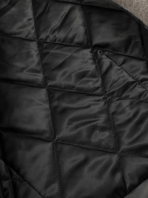 Deconstructed Patchwork Fur Collar Bomber Jacket - thumbnail 11