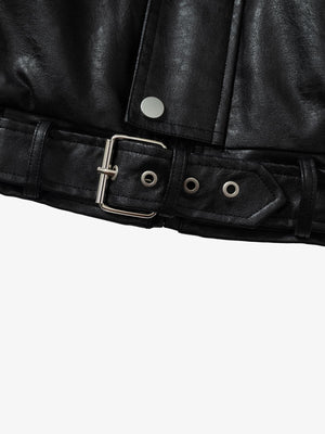 Vintage Detachable Fur Collar Quilted Leather Jacket - thumbnail 17
