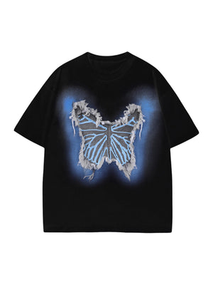 Butterfly Patch Embroidered Graphic T-Shirt - thumbnail 1